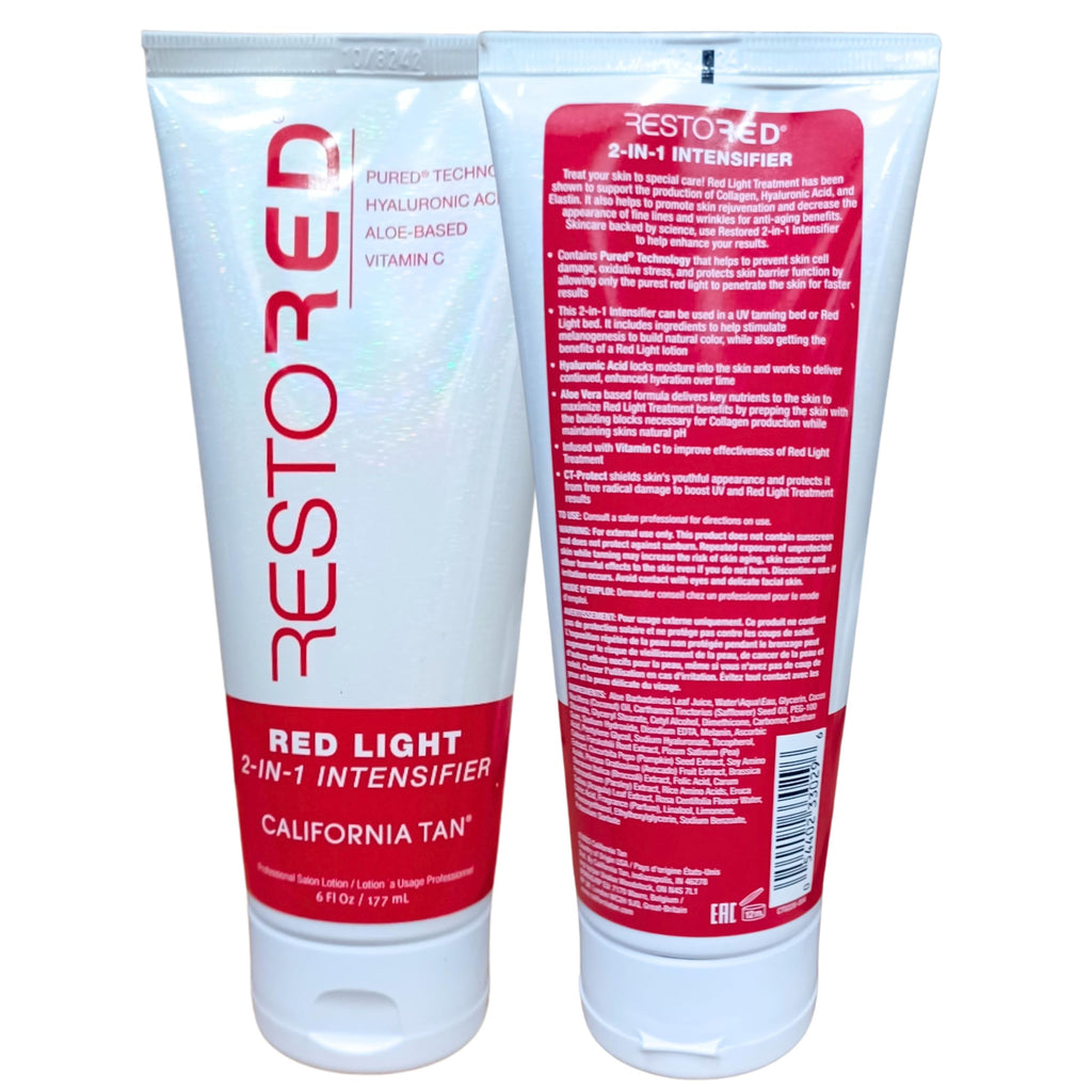 California Tan Restored 2-in-1 Tanning Intensifier & Red Light Therapy Lotion – 6 oz