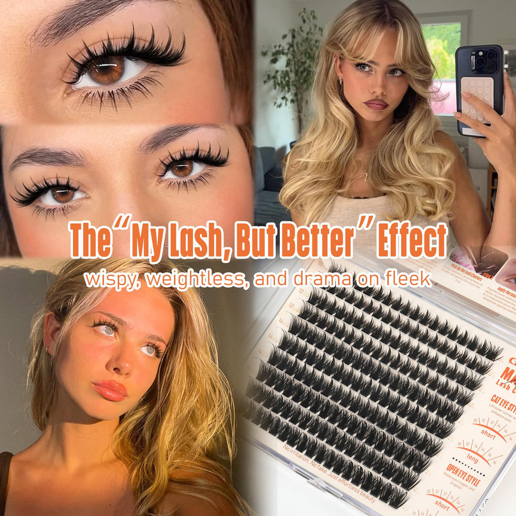 Calphdiar Manga Lash Clusters – Natural Spiky Eyelash Extensions for Cat Eye & Open Eye Looks