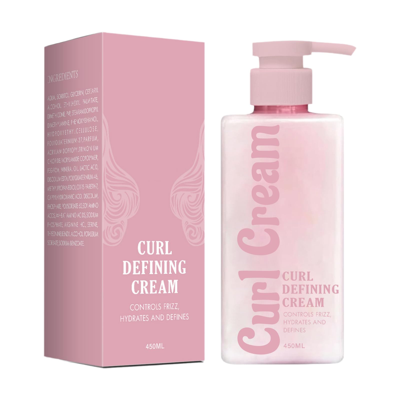 Calyphra Curl Defining Cream | 15.22 Fl Oz Anti-Frizz for Curly & Wavy Hair