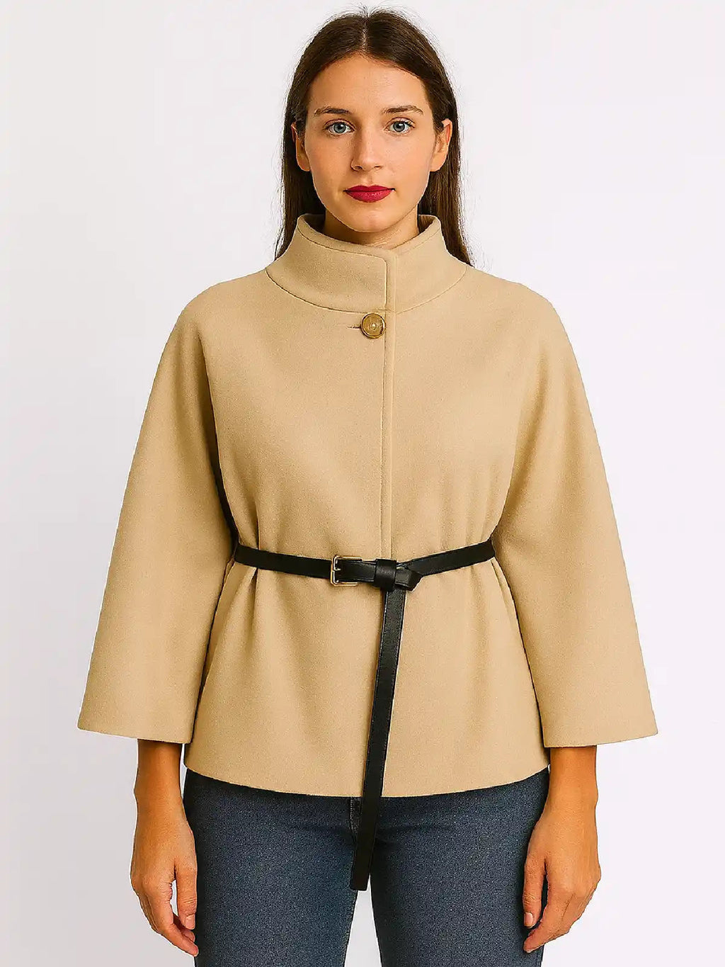 Ladies Italian Belted Cape