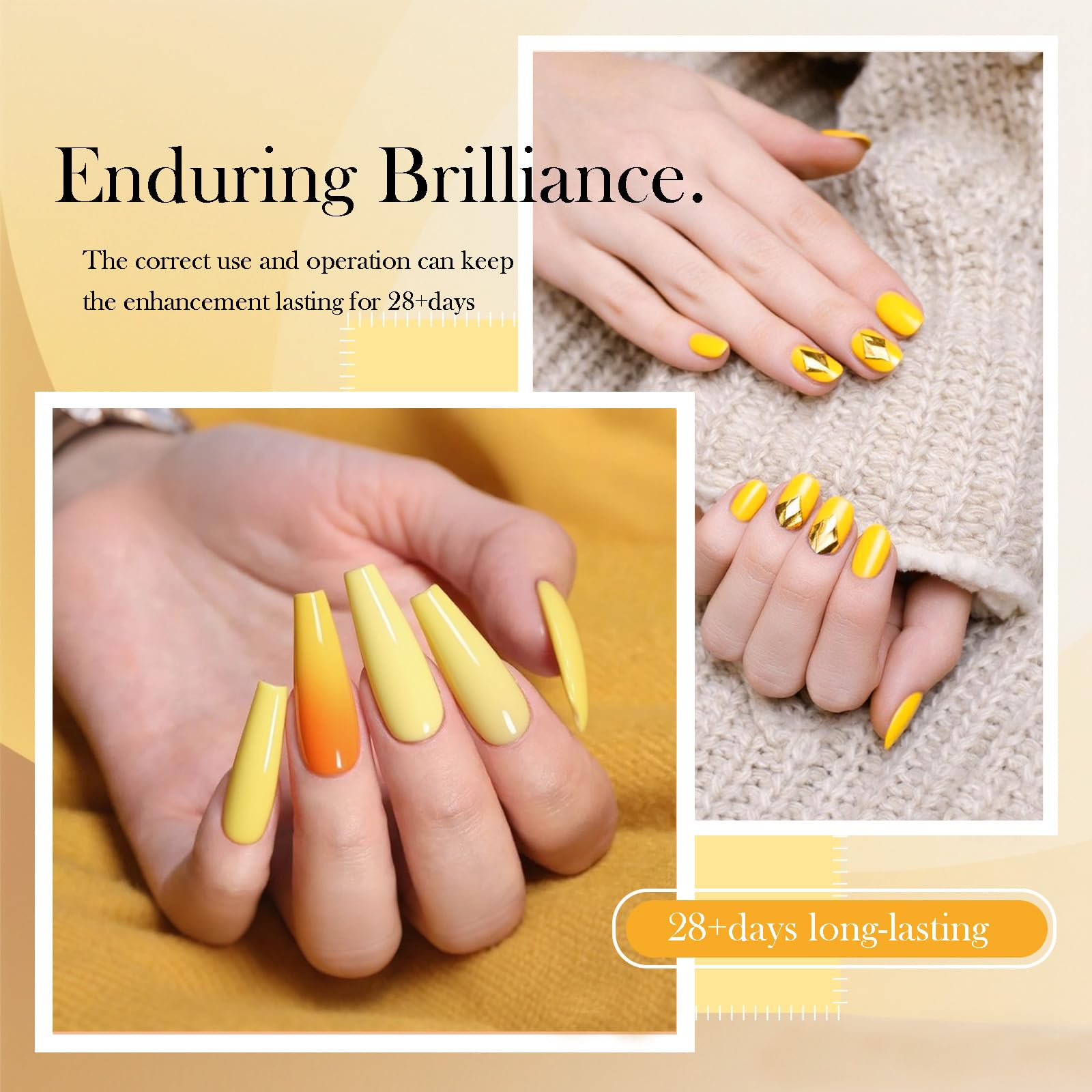 CAMILA Neon Yellow Gel Nail Polish Set – 6x15ml, Soak Off UV/LED, High Pigment
