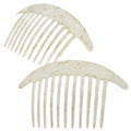 Camila Paris CP2940 White Pearl French Hair Side Combs – Interlocking Twist Clips, Made in France