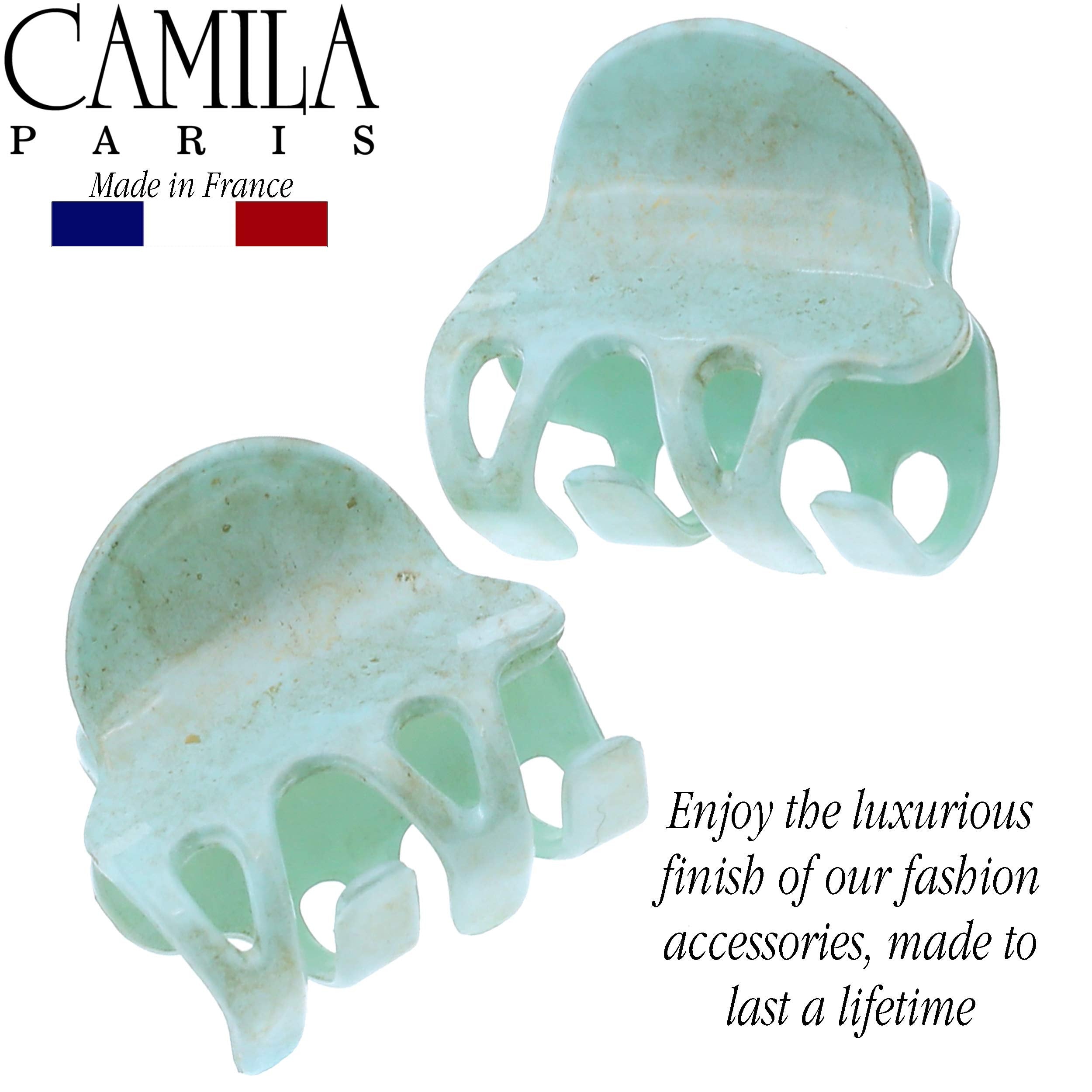 Camila Paris CP3088 French Hair Clip Set – Mint Claw Clips, Strong Hold (2-Pack)
