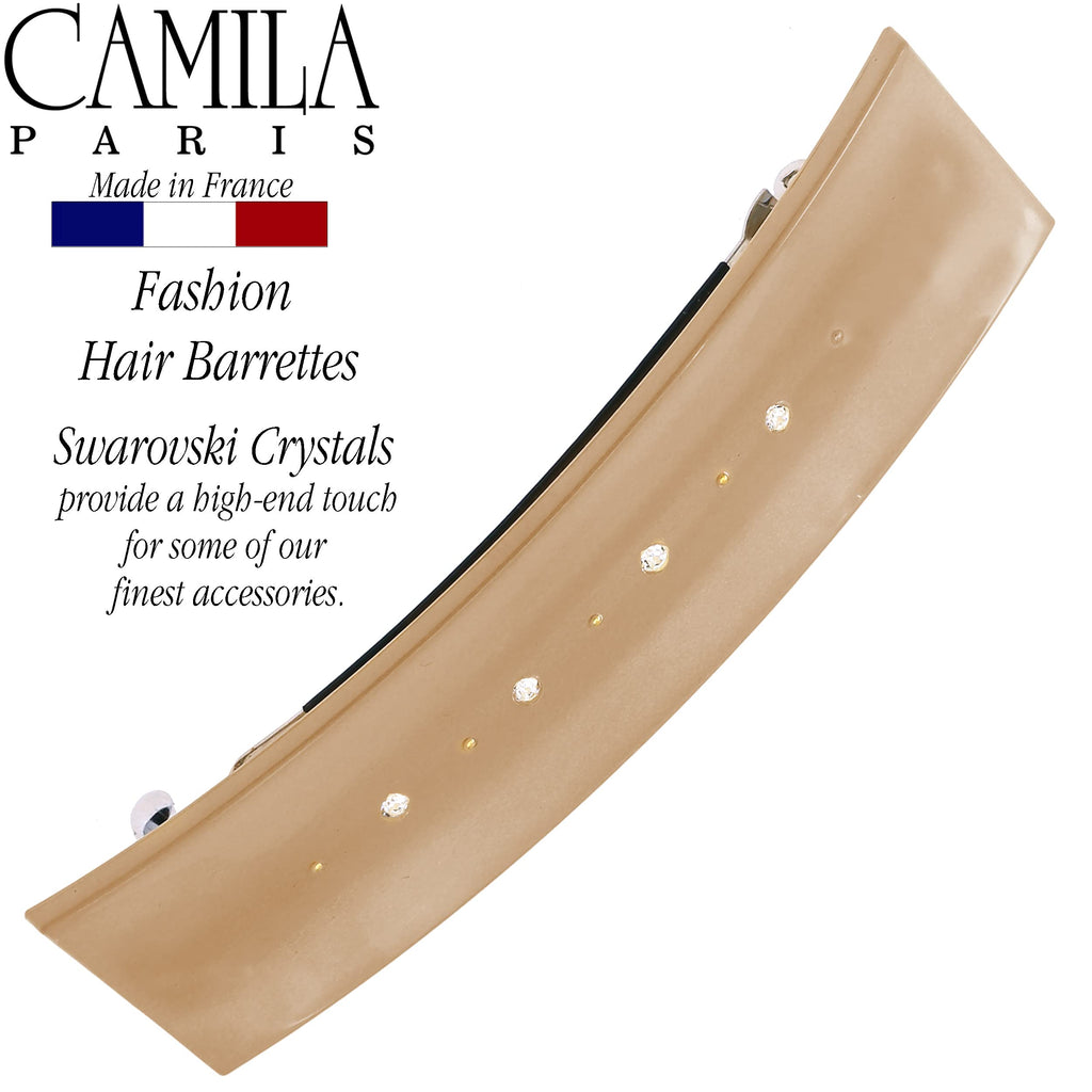 Camila Paris CP3189 French Hair Barrette Clip – Strong Hold, Brown, Made in France