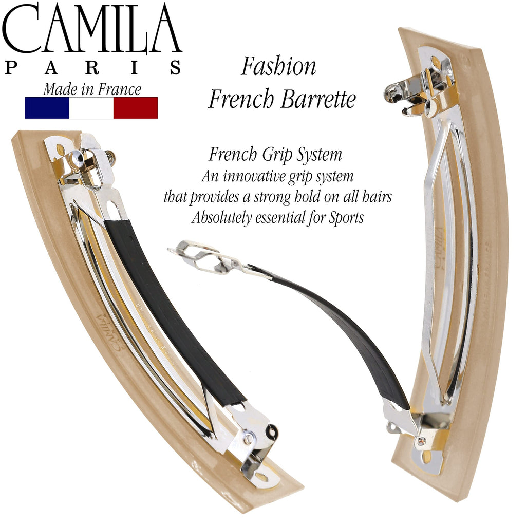 Camila Paris CP3189 French Hair Barrette Clip – Strong Hold, Brown, Made in France