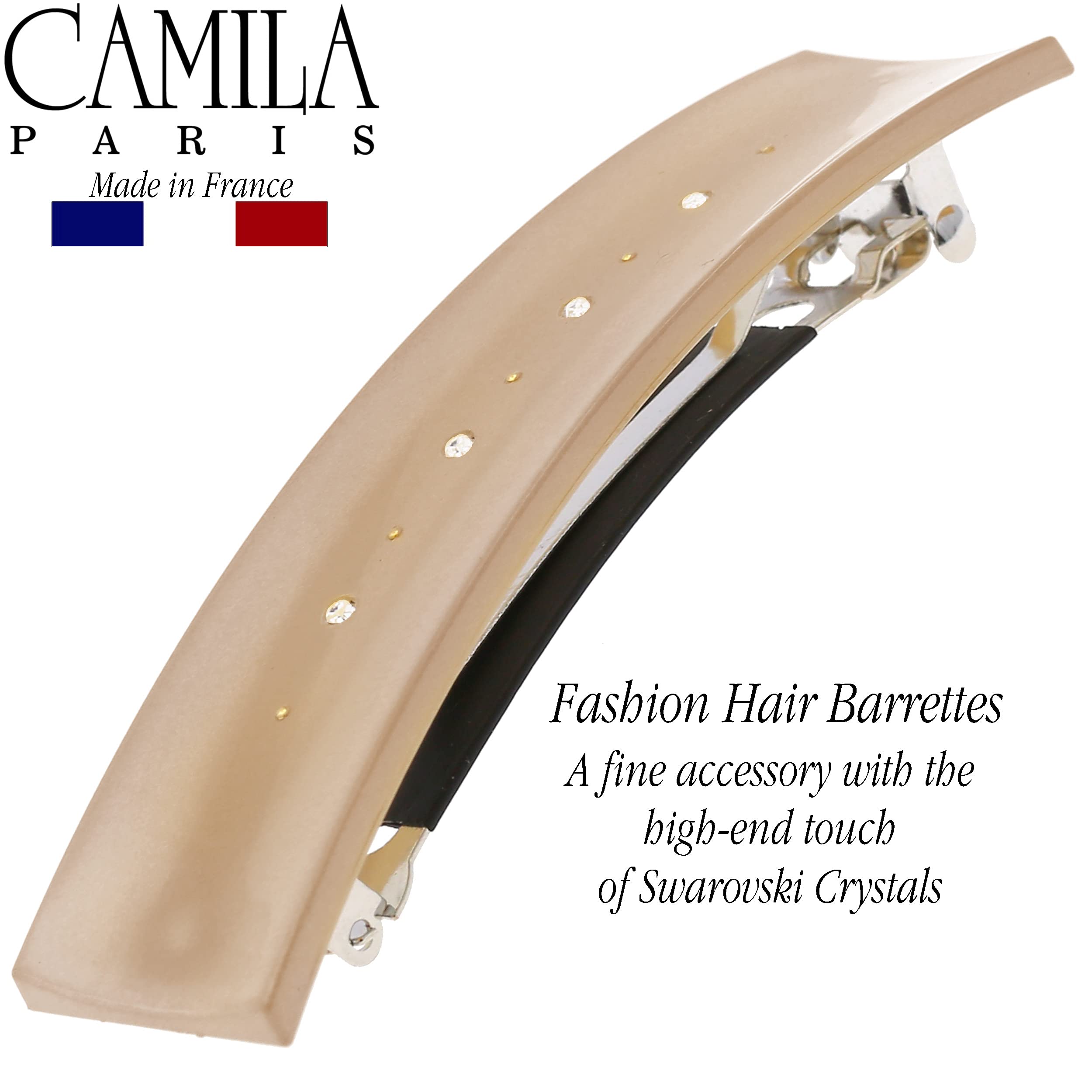 Camila Paris CP3189 French Hair Barrette Clip – Strong Hold, Brown, Made in France
