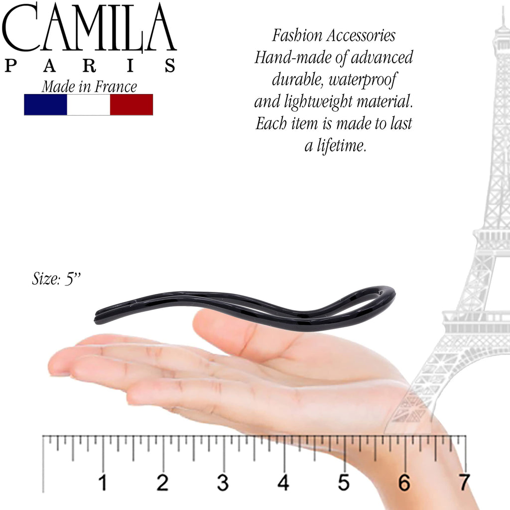 Camila Paris CP3285-2 French Twist Stick Hair Fork – 2 Large 5-Inch U-Shape Pins, Made in France