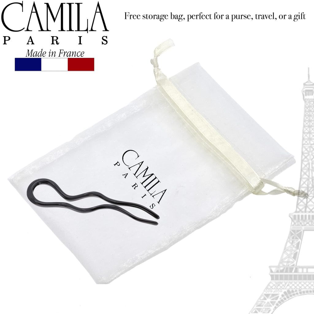 Camila Paris CP3285-2 French Twist Stick Hair Fork – 2 Large 5-Inch U-Shape Pins, Made in France