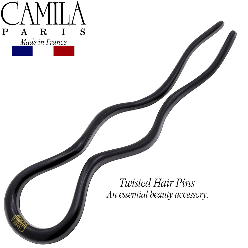 Camila Paris CP3285-2 French Twist Stick Hair Fork – 2 Large 5-Inch U-Shape Pins, Made in France
