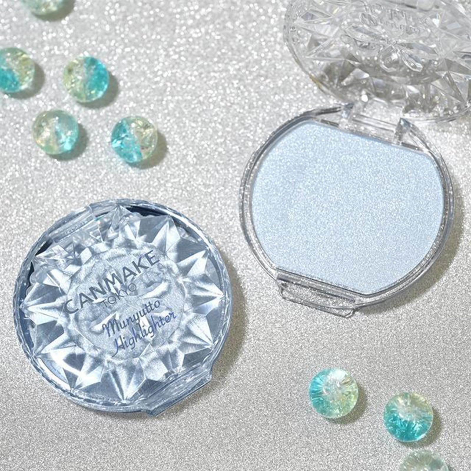 CANMAKE Munyutto Highlighter - Packed Powder Compact 0.13oz / 3.8g - Rose Quartz