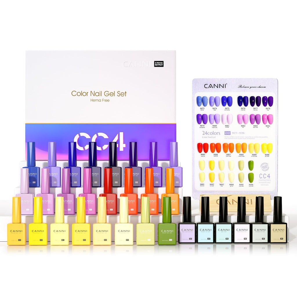 CANNI 30Pcs 9ml Hema-free Gel Nail Polish Set – Soak-Off, LED Ready, At-Home Salon