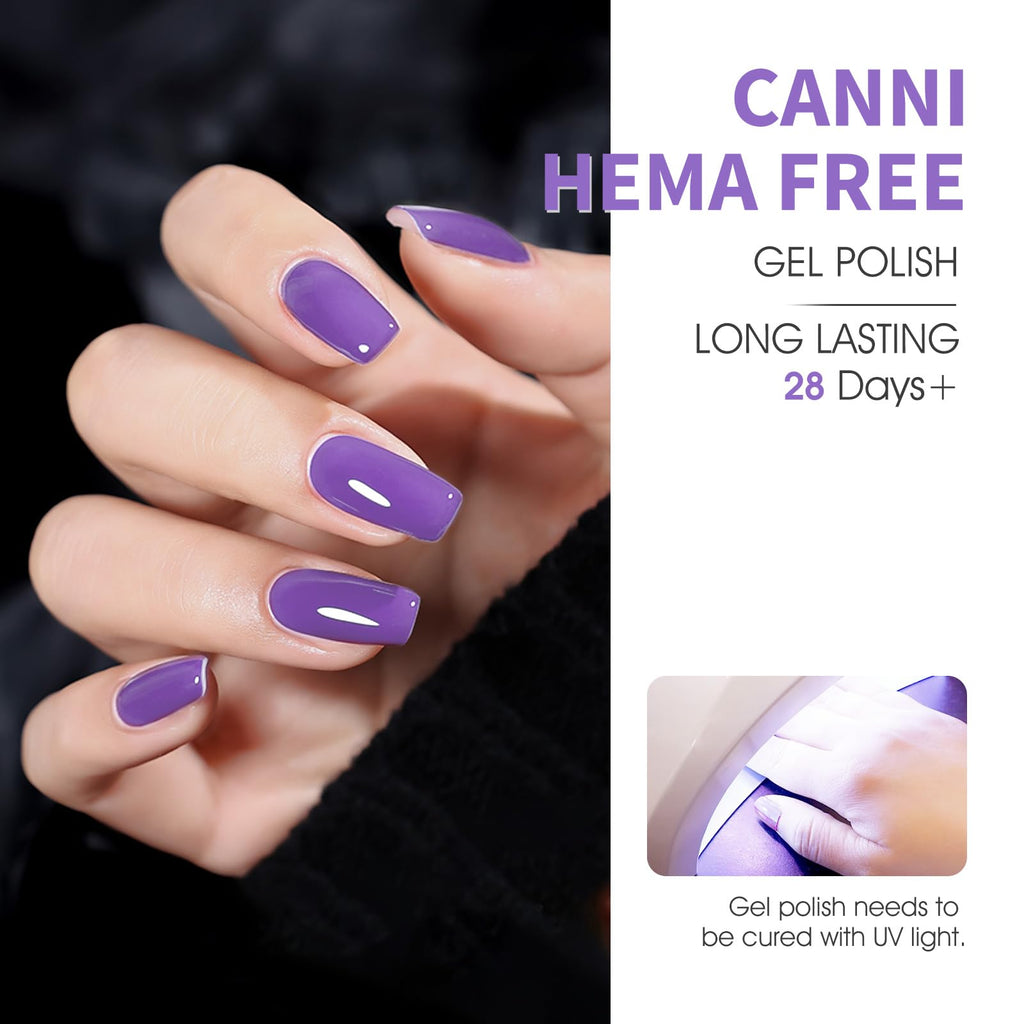 CANNI 6 Colors 9ml Hema-Free Gel Nail Polish Set | Easy DIY Home Manicure