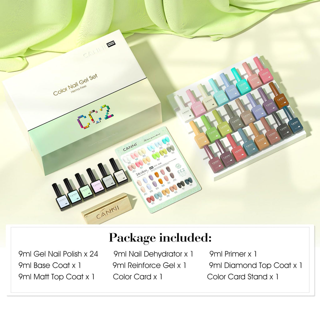 CANNI CC2 Gel Nail Polish Set — 30 Pcs, 9ml, Soak-Off LED Kit for Home Manicure