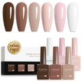 CANNI Gel Nail Polish Kit – 6 Nude Pink Colors (9ml) | Soak-Off Gel Polish Set for DIY Manicure