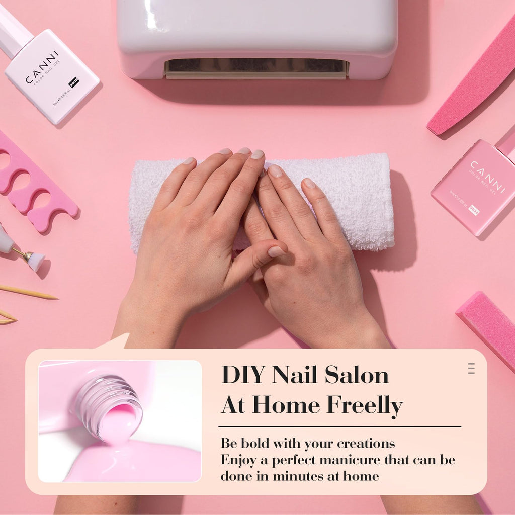 CANNI 9ml Hema-Free Gel Nail Polish Set – 6Pcs Light Pink Kit