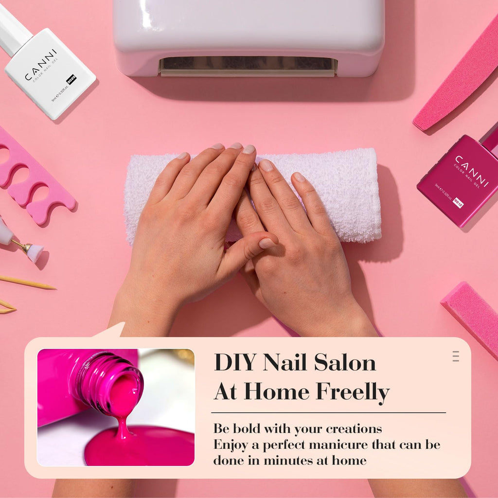 CANNI Jelly Nude Pink Gel Nail Polish Set – 6x9ml Soak-Off LED Gel Kit, Neutral Milky Shades