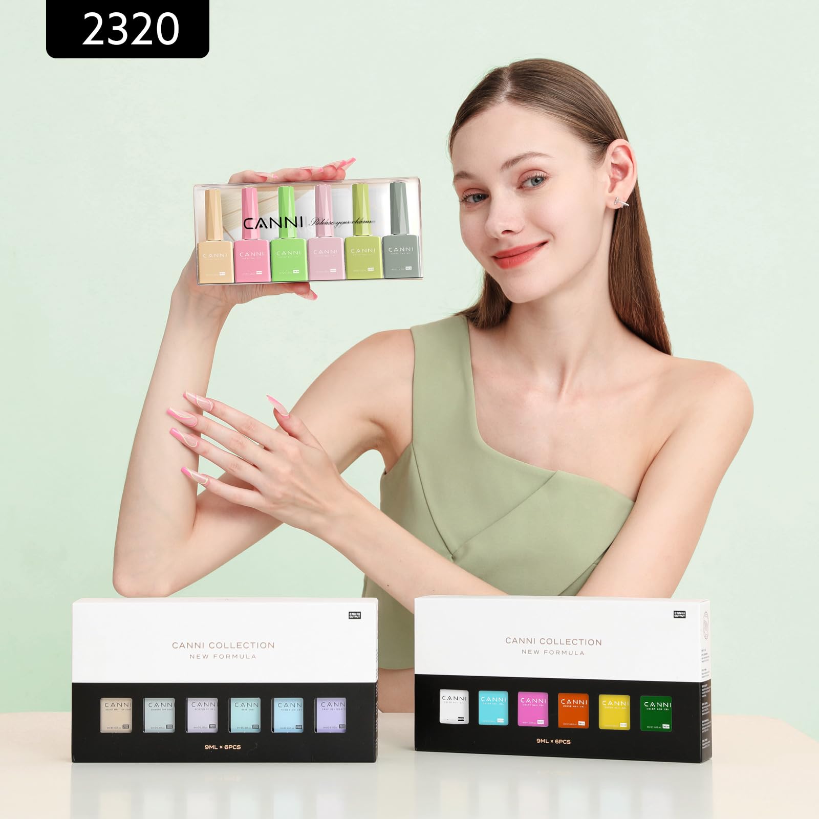 CANNI 6-Piece 9ml Pastel Gel Nail Polish Set – HEMA-Free, Long-Lasting Candy Colors