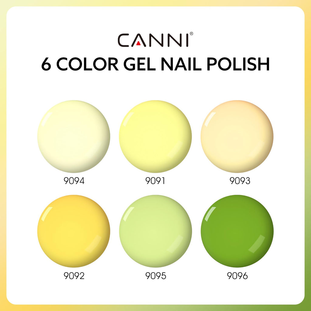 CANNI 6-Color Hema-Free Gel Nail Polish Set • 9 ml • At-Home Manicures