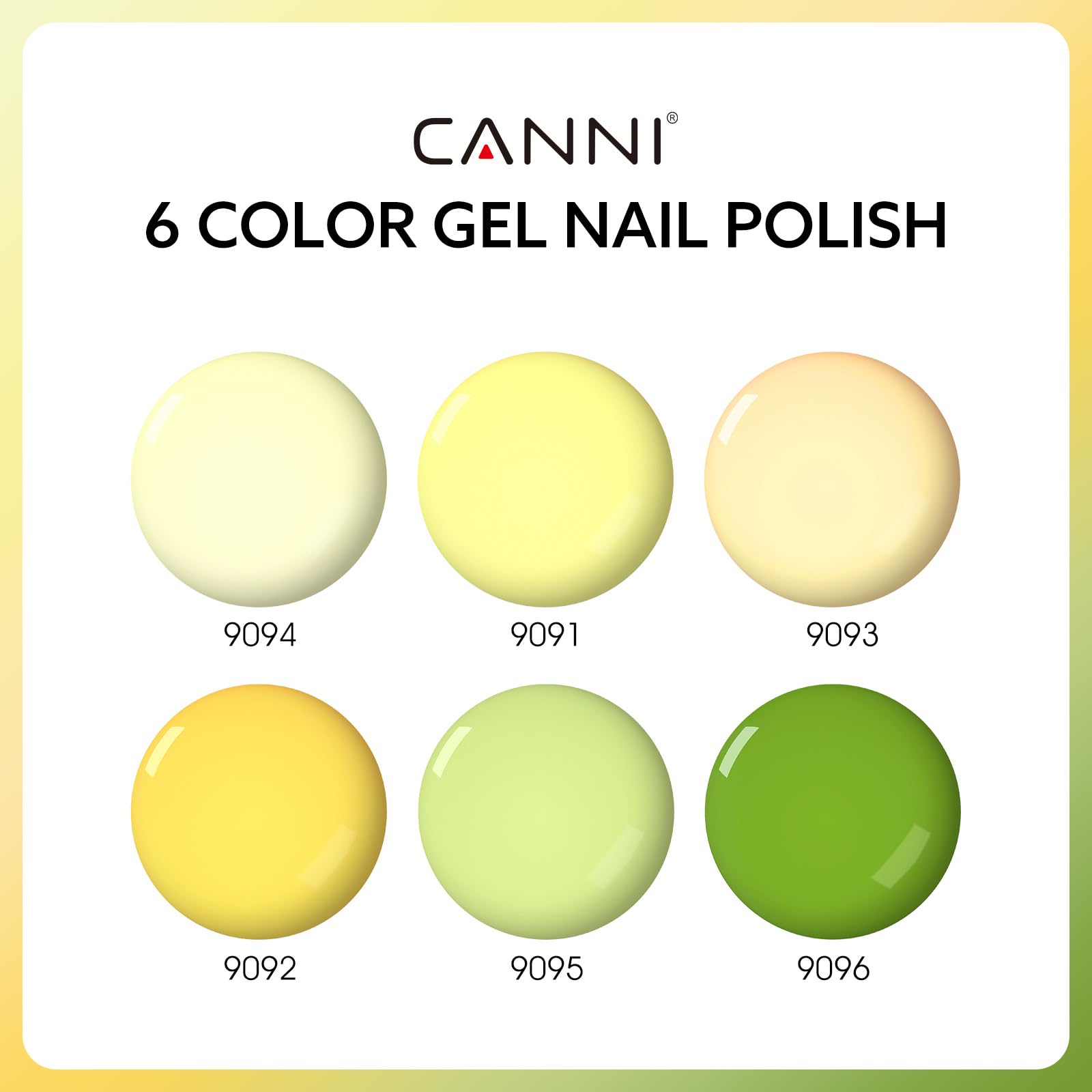 CANNI 6-Color Hema-Free Gel Nail Polish Set • 9 ml • At-Home Manicures
