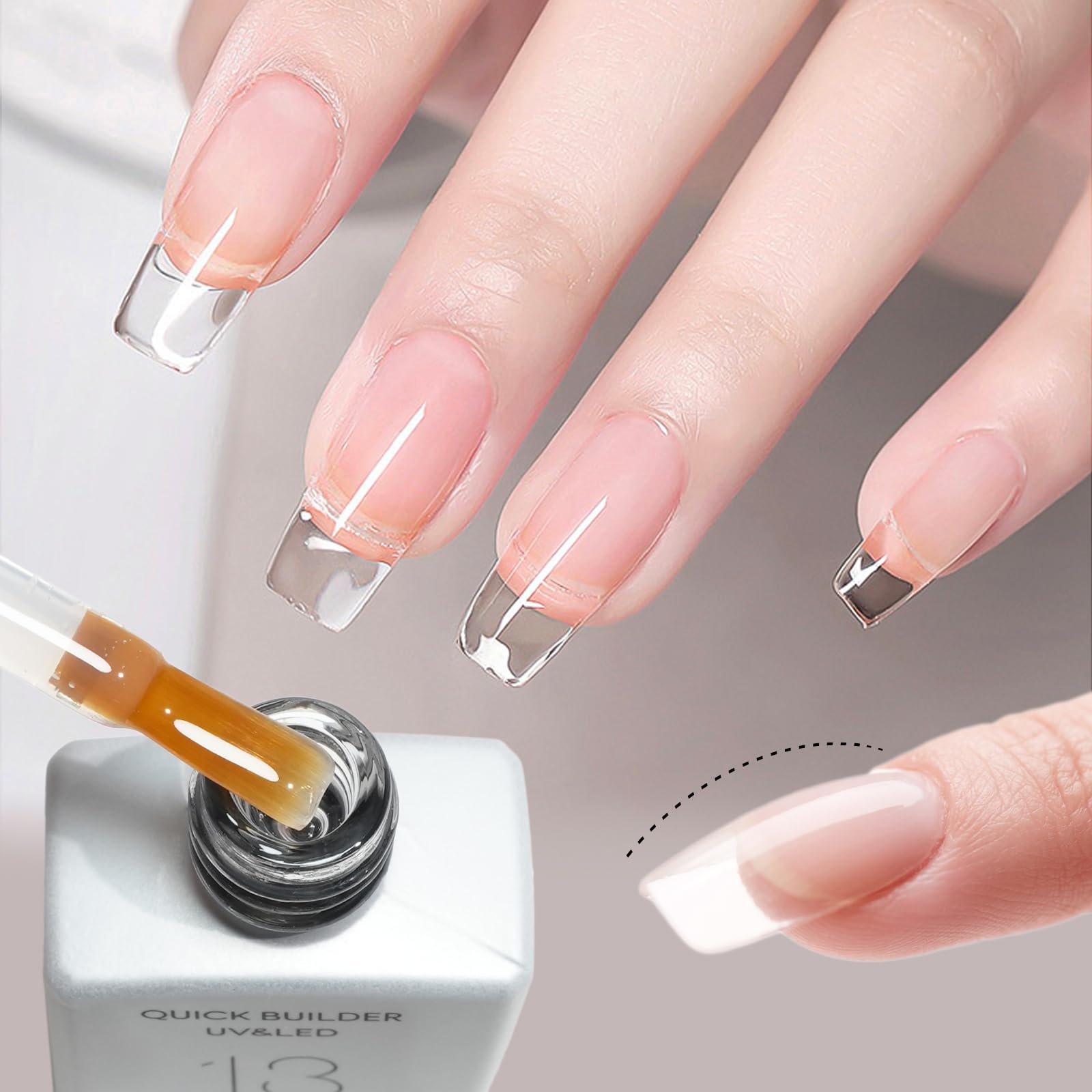 CANNI Quick Builder Nail Gel Set – 6x9ml for Nails Strengthening, Extensions & DIY Home Manicure