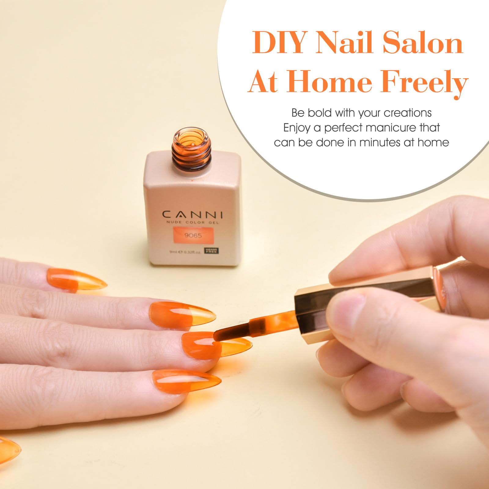 CANNI 6 Colors 9ml HEMA-free Jelly Brown Gel Nail Polish Set – LED Home Gel Kit