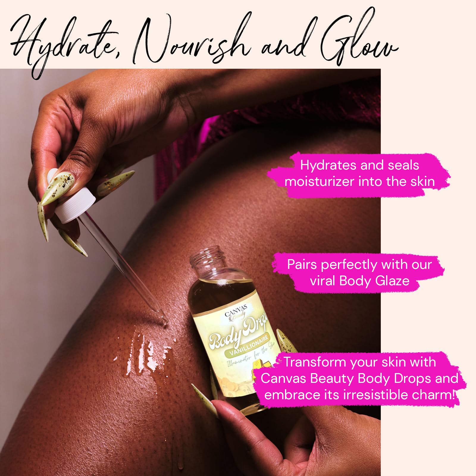 Canvas Beauty Body Drops Vanillionaire – Deep Hydration with Coconut Oil, Jojoba Oil & Vitamin E