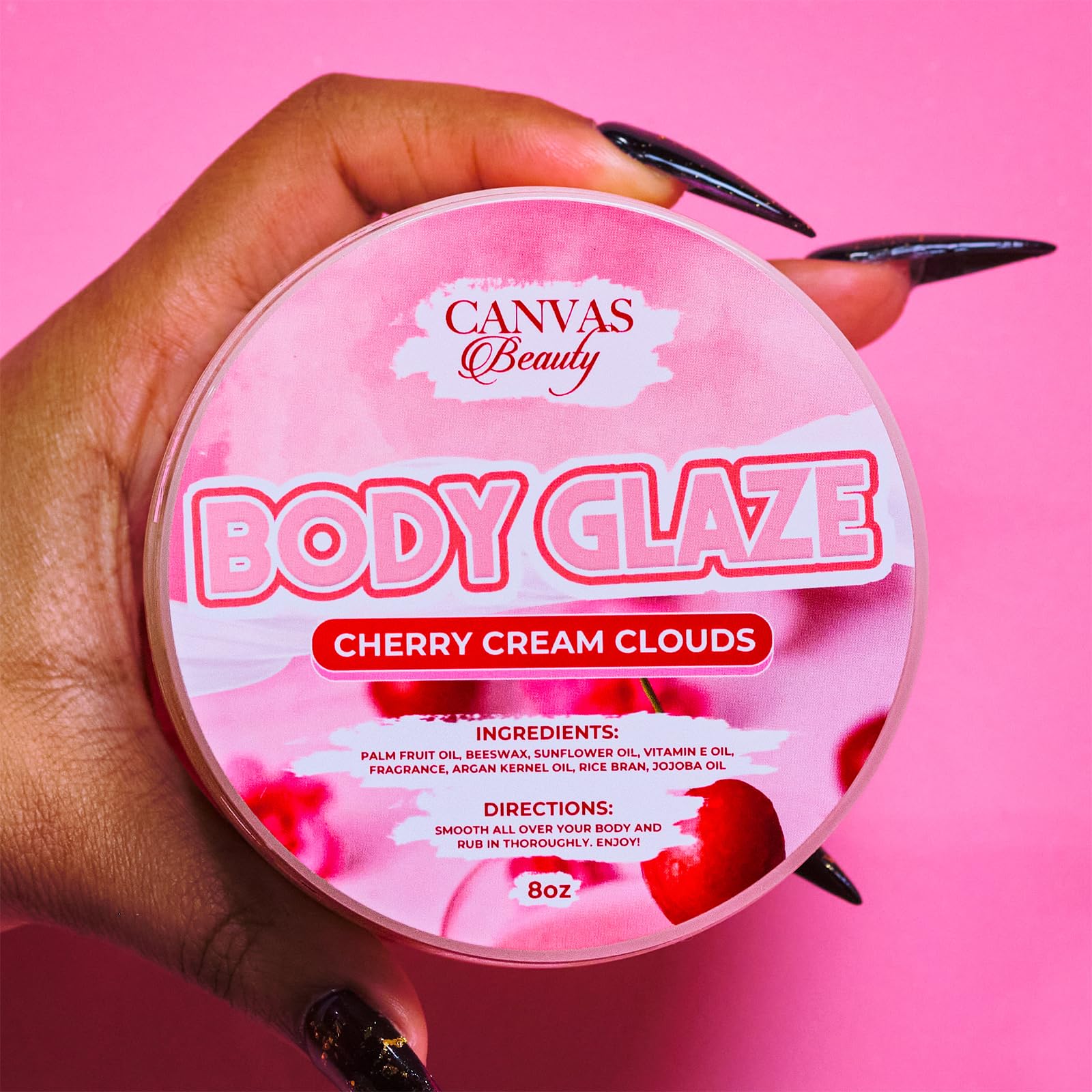 Canvas Beauty Body Glaze Cherry Cream Clouds – Non-Greasy Hydration for Soft, Glossy Skin