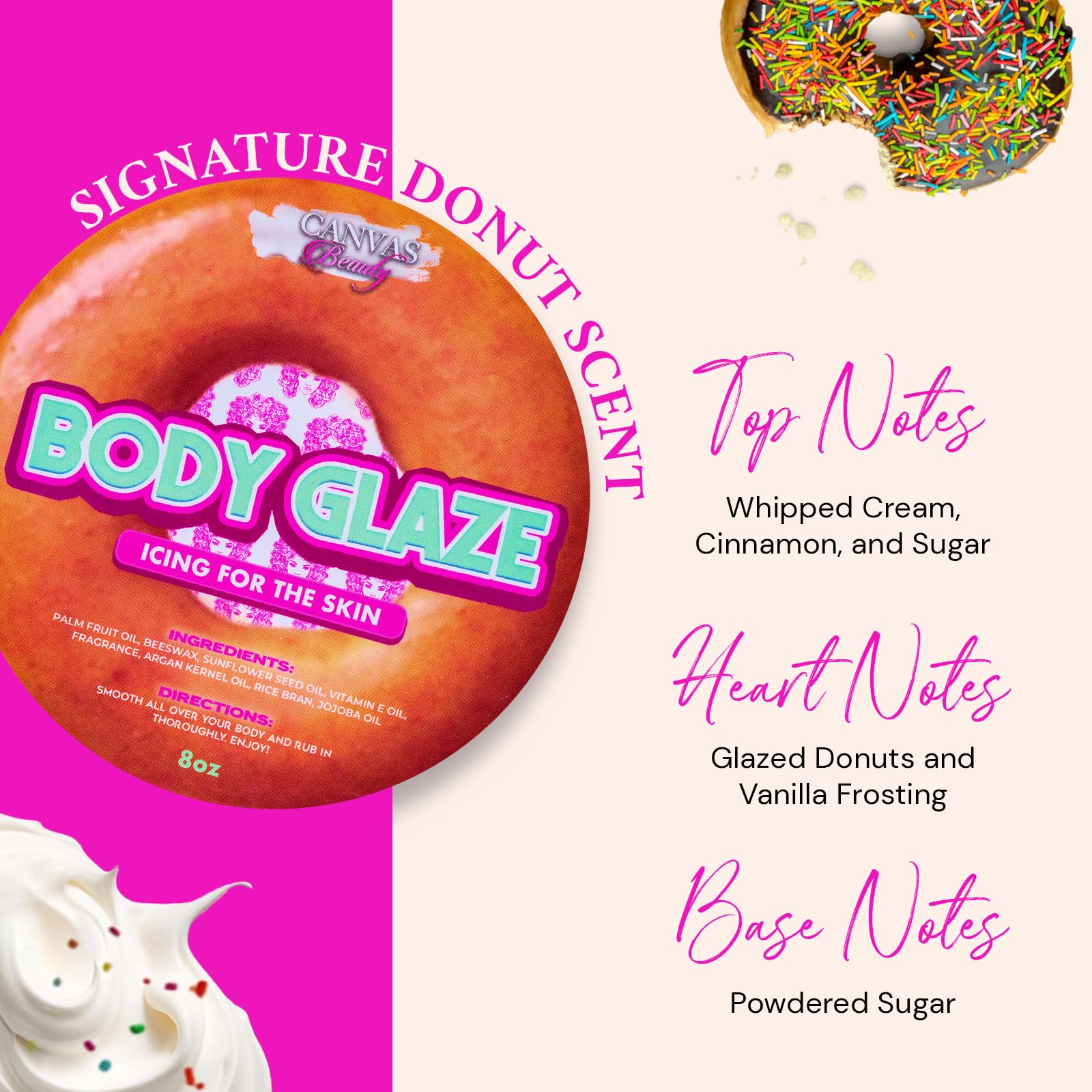 Canvas Beauty Body Glaze Glazed Donut – Warm Indulgent Moisturizing Body Butter