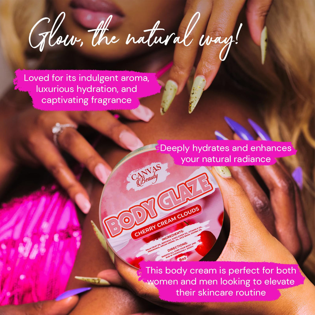 Canvas Beauty Body Glaze Cherry Cream Clouds – Non-Greasy Hydration for Soft, Glossy Skin
