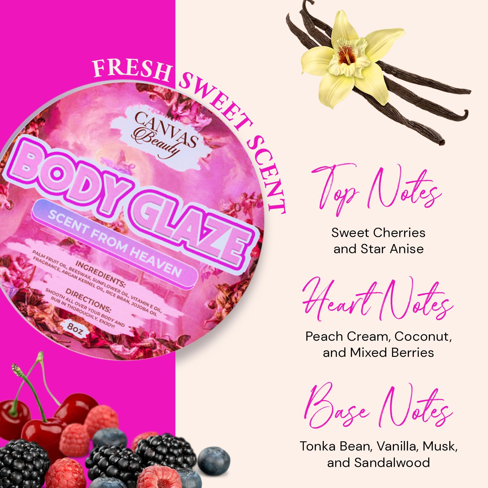 Canvas Beauty Body Glaze – Scent From Heaven: Cherries & Star Anise