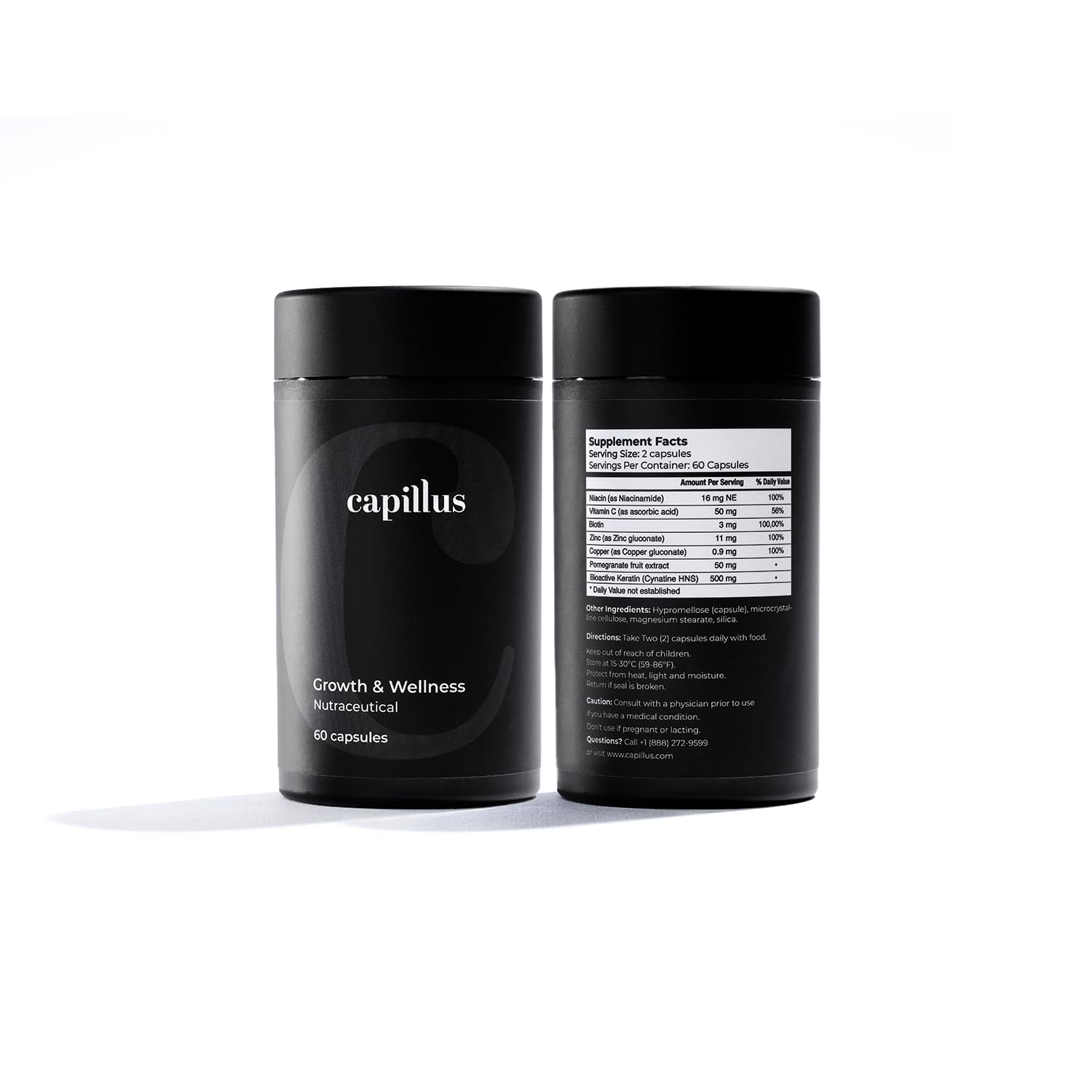 Capillus Hair Growth Vitamins for Women & Men – Biotin, Keratin & Cynatine HNS
