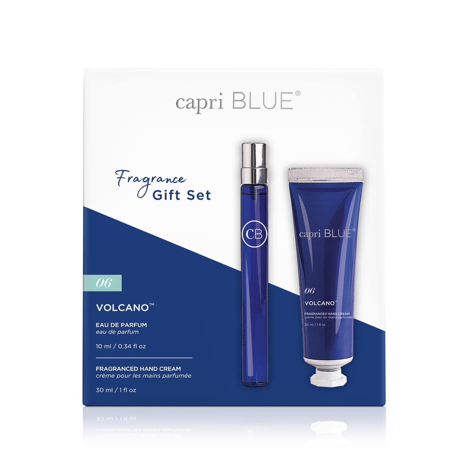 Capri Blue Volcano Fragrance Gift Set: Eau de Parfum .34 fl oz + Volcano Mini Hand Cream 1 oz | Cruelty-Free Skincare
