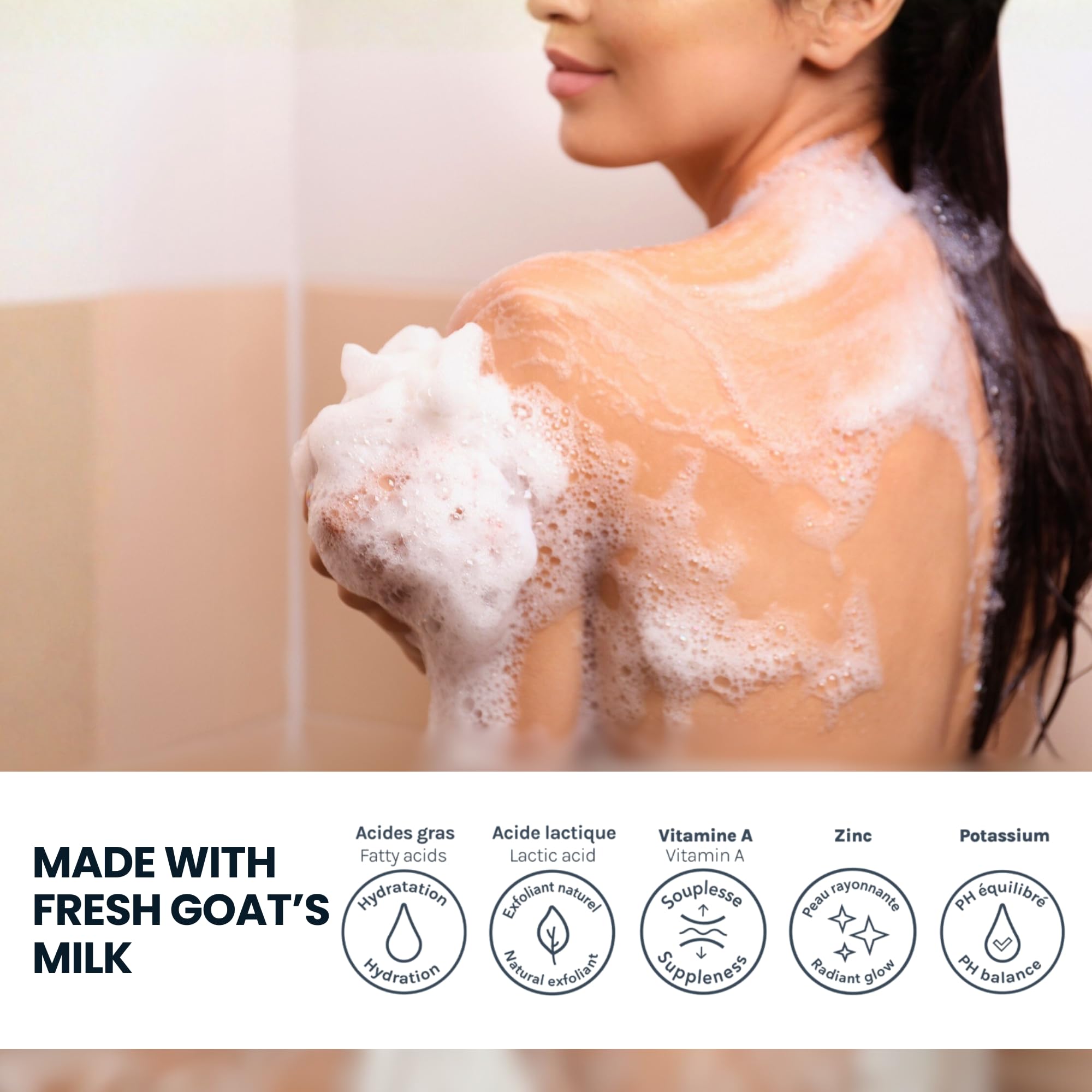 Caprina Fresh Goat's Milk Bar Soap ORIGINAL — 4-Pack, 5 oz Bars with Vitamins A, B2 & B3 | Moisturizing Hand & Body