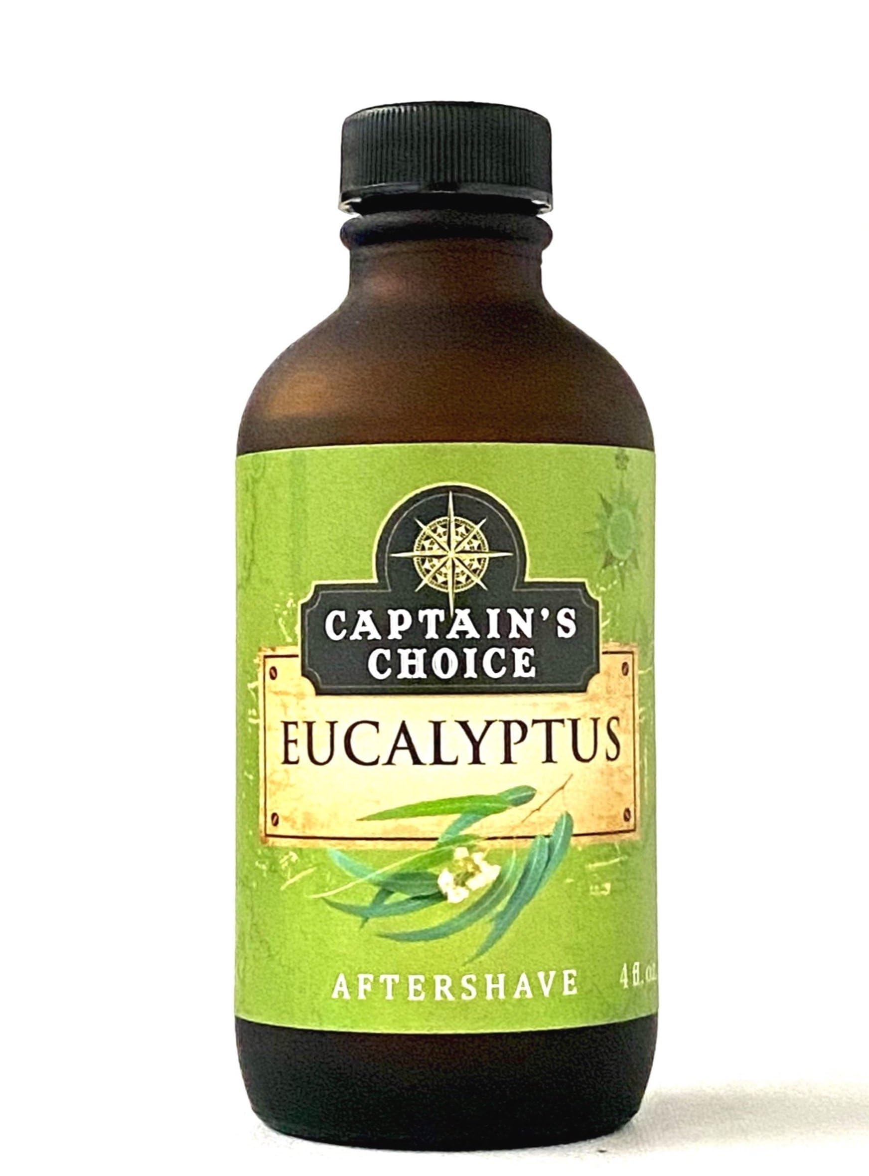 Captain's Choice Eucalyptus Aftershave – Aluminum-Free Lotion for Men, 4 fl oz