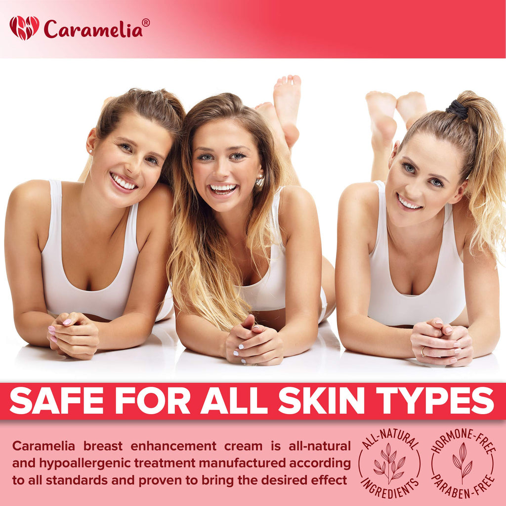 Caramelia Breast Enhancement Cream - USA Made, Firming & Lifting, Paraben-Free, 4 oz
