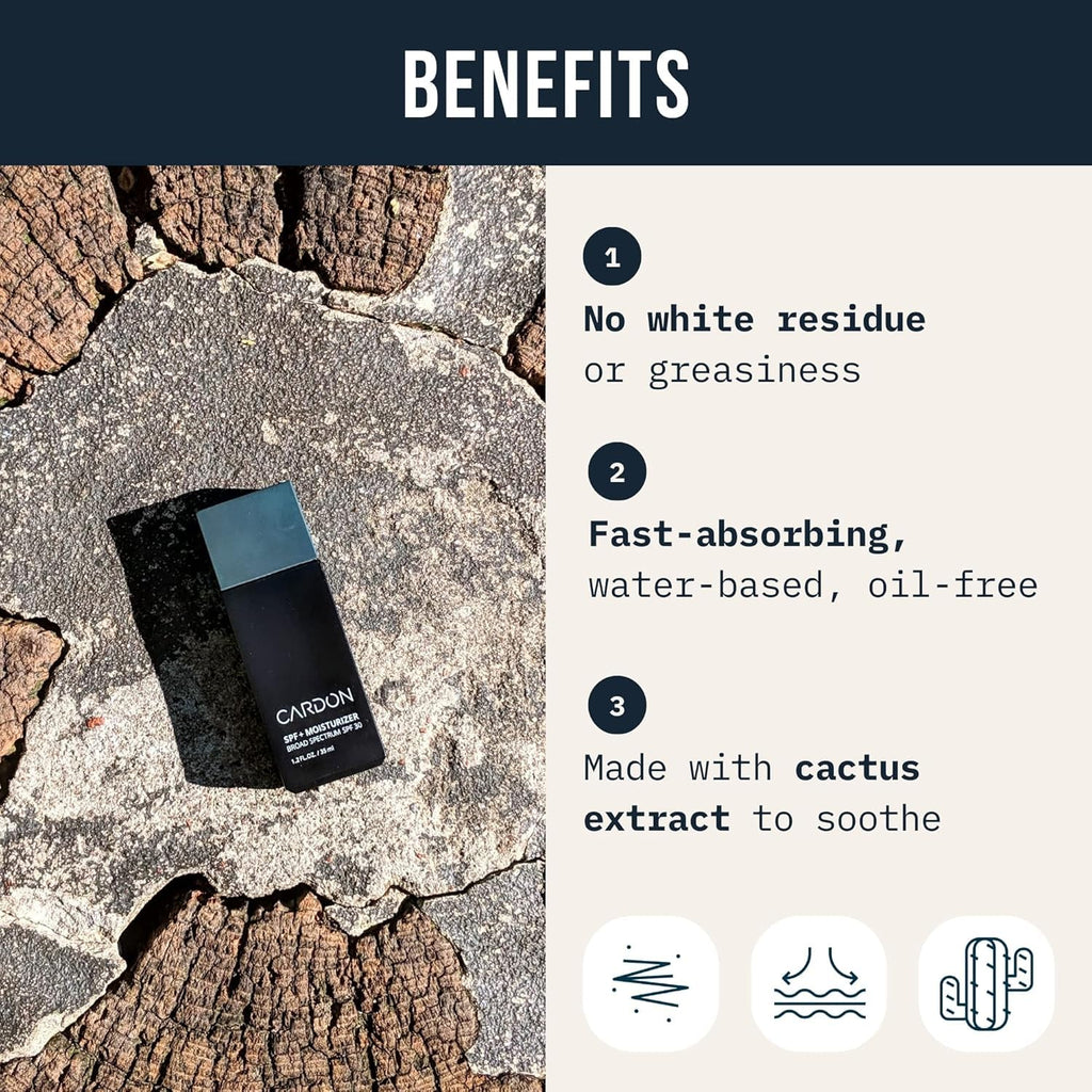 Cardon Men's SPF 30 Sunscreen & Moisturizer with Cactus Extract (2 × 70ml)