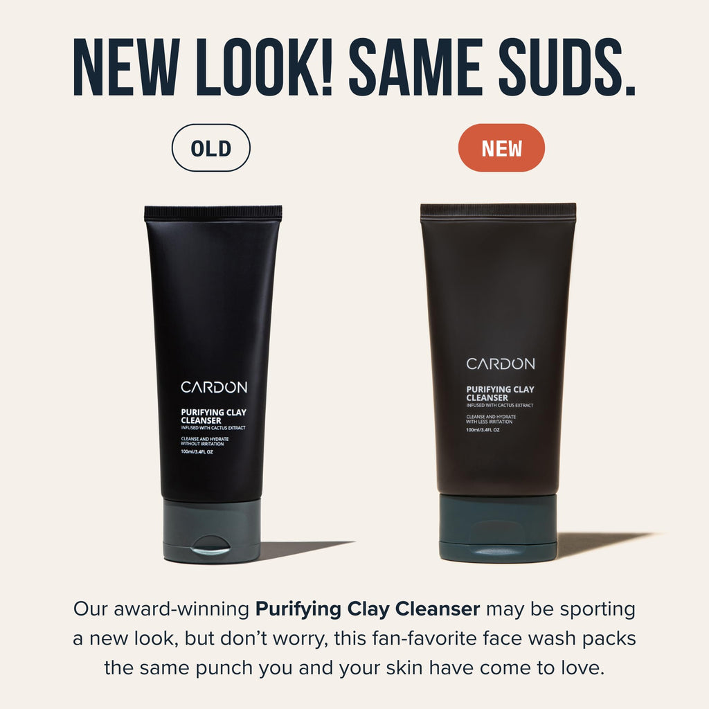 Cardon Men's Deep Pore Cleaning Clay Face Wash – 4x Better Than Charcoal for Oily, Acne-Prone Skin (3 CT)