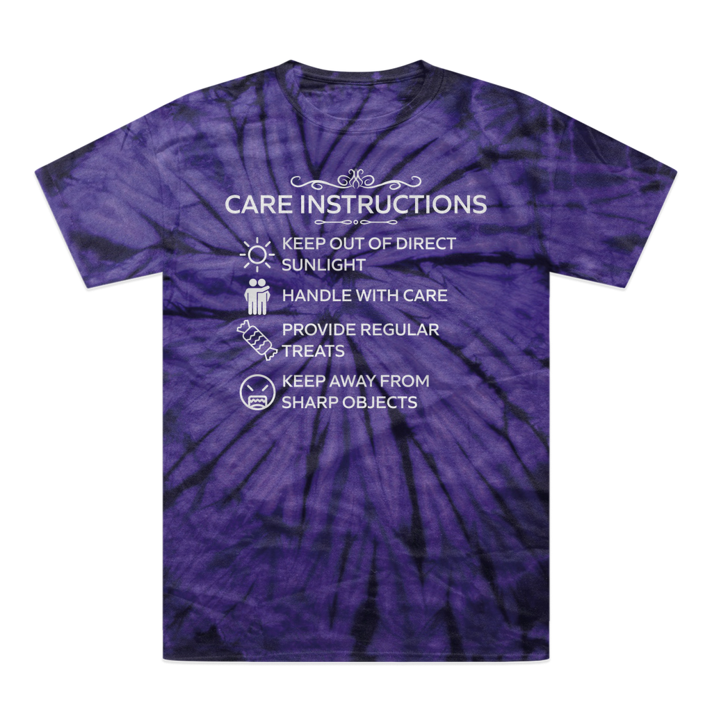Care Instructions | White Print Tonal Spider Tie-Dye T-Shirt