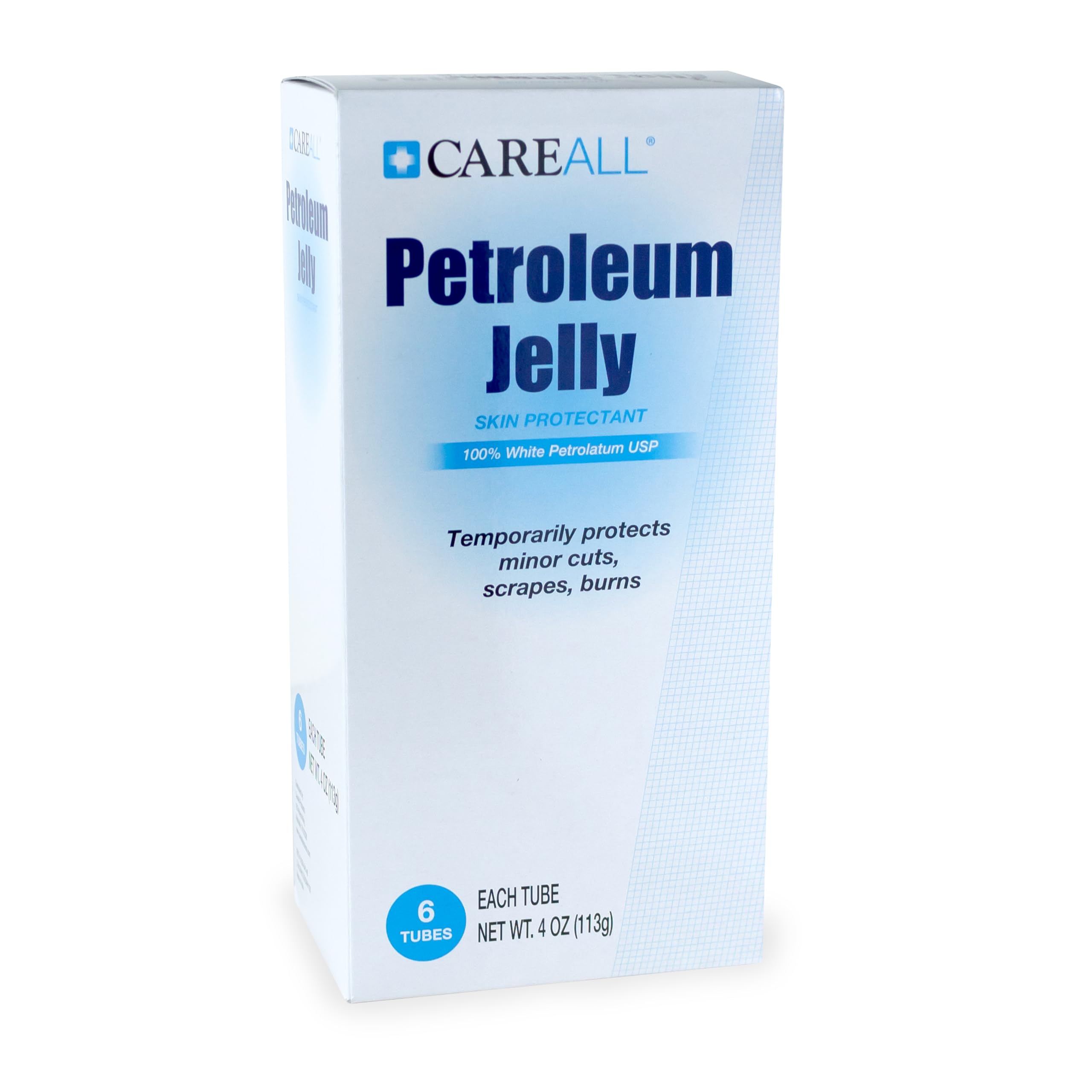 CareAll Petroleum Jelly 4 Oz Tube (6 Pack) – Unscented, 100% Pure White Petrolatum Jelly USP