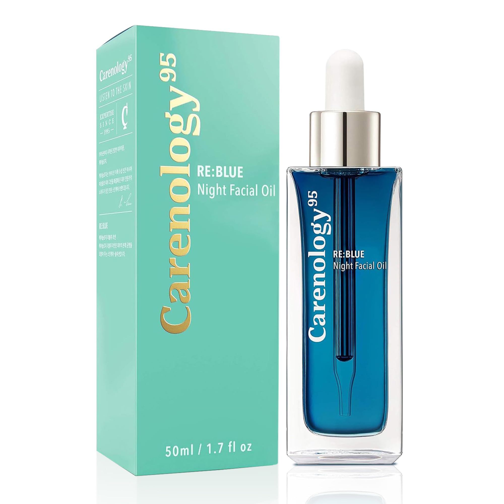 Carenology 95 RE:BLUE Night Facial Oil 50ml – Lightweight, Calming Night Care
