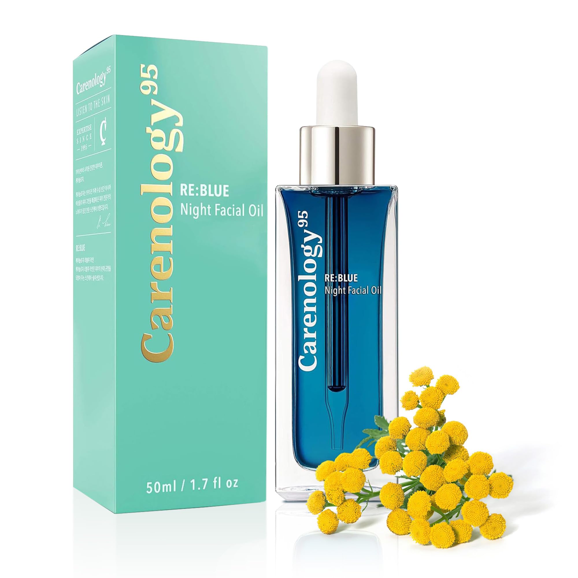 Carenology 95 RE:BLUE Night Facial Oil 50ml – Lightweight, Calming Night Care
