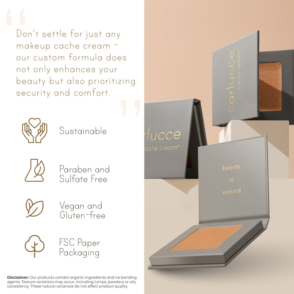 Carlucce Cache Cream 3-in-1 Palette | Foundation, Concealer & Primer (Medium) | Vegan & Cruelty-Free