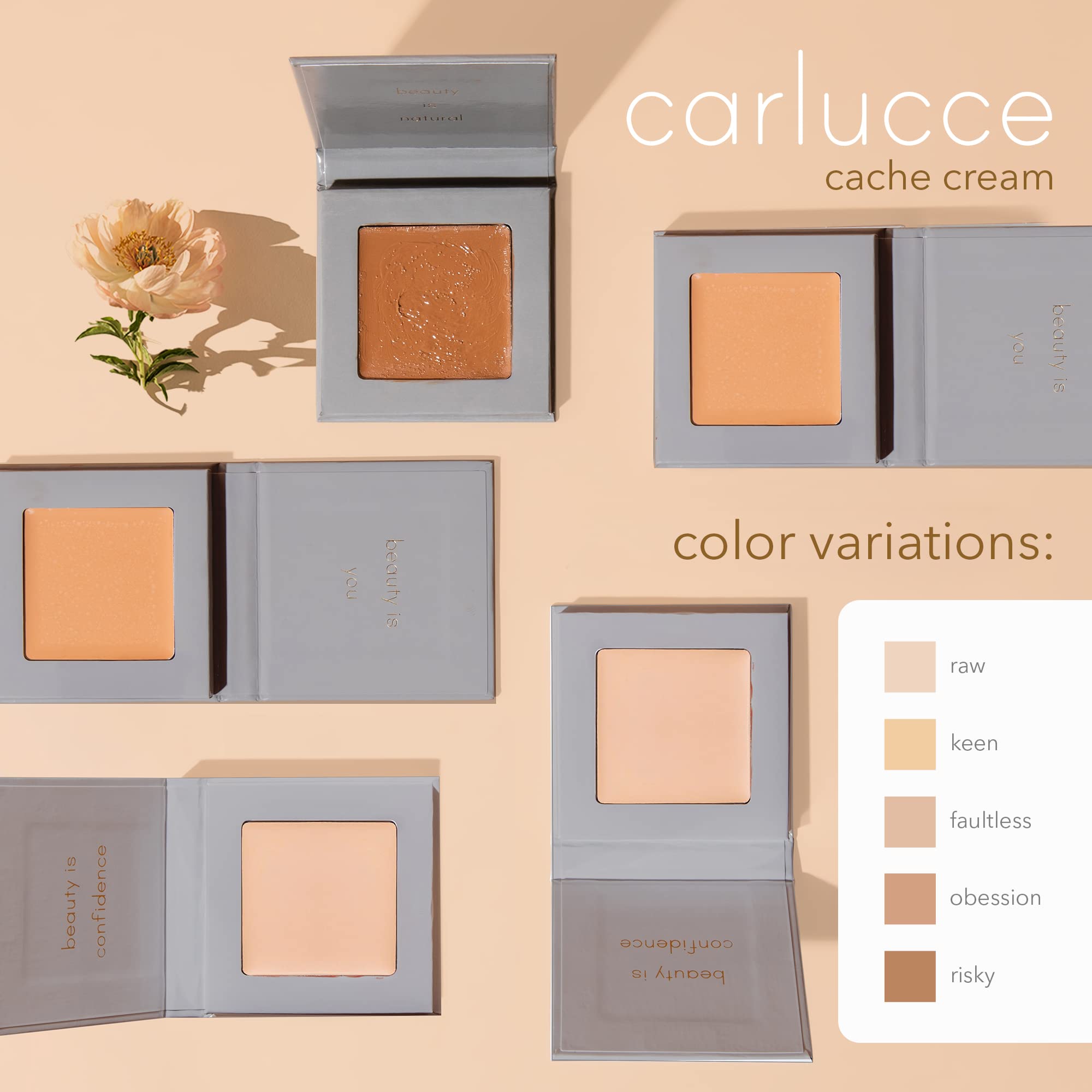 Carlucce Cache Cream 3-in-1 Palette | Foundation, Concealer & Primer (Medium) | Vegan & Cruelty-Free