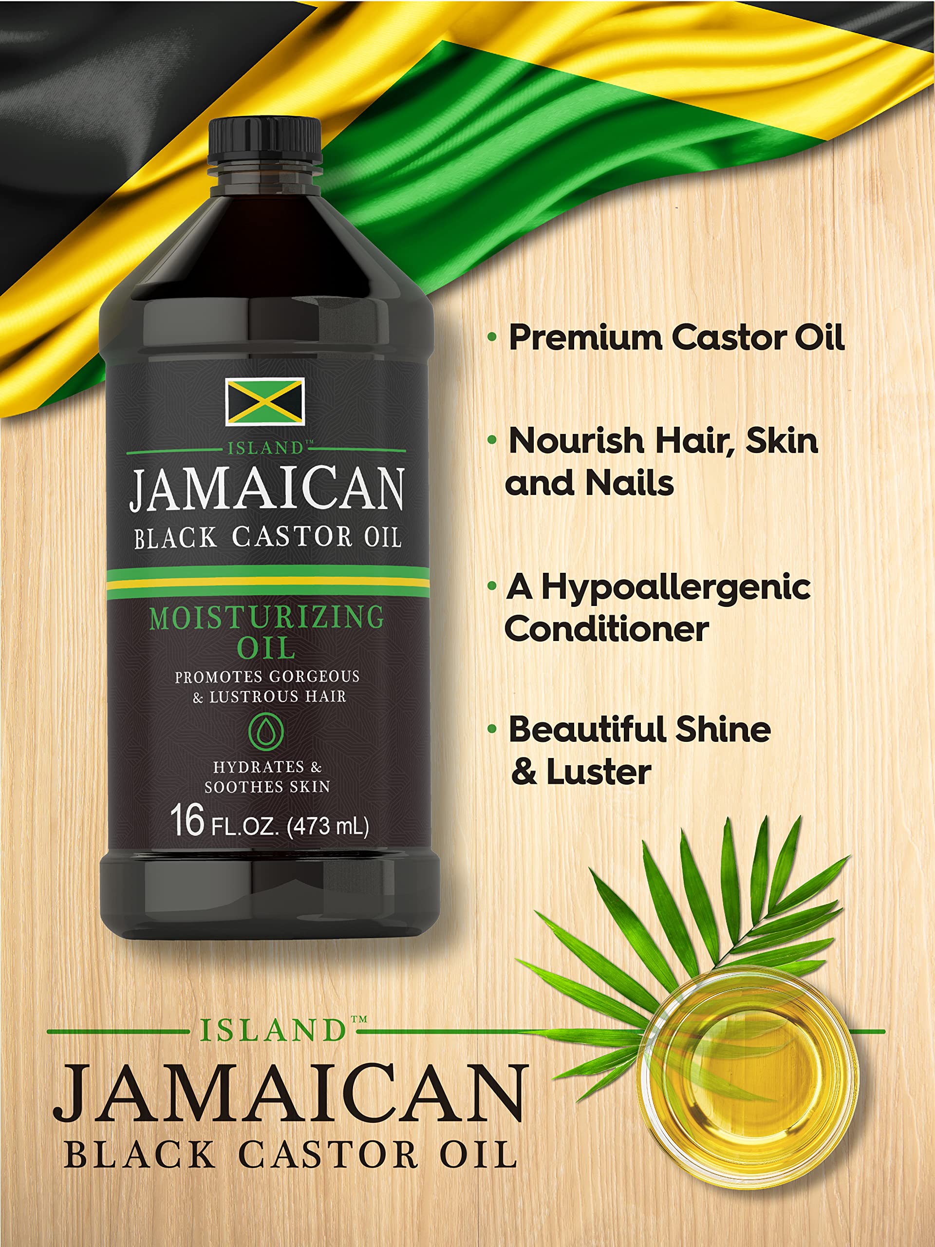 Carlyle Jamaican Black Castor Oil 16oz – Nourish Hair, Skin & Nails | All Natural, Hypoallergenic