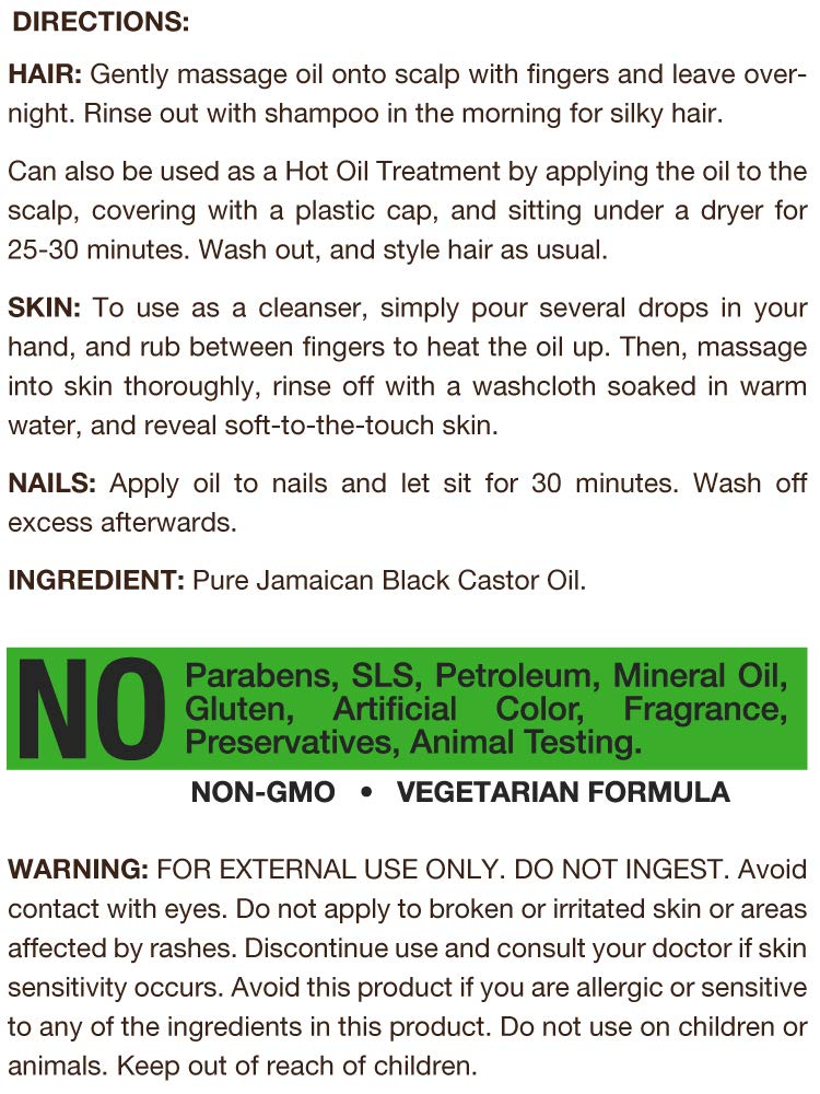 Carlyle Jamaican Black Castor Oil 16oz – Nourish Hair, Skin & Nails | All Natural, Hypoallergenic