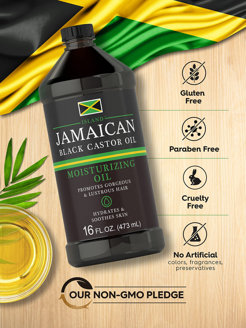 Carlyle Jamaican Black Castor Oil 16oz – Nourish Hair, Skin & Nails | All Natural, Hypoallergenic
