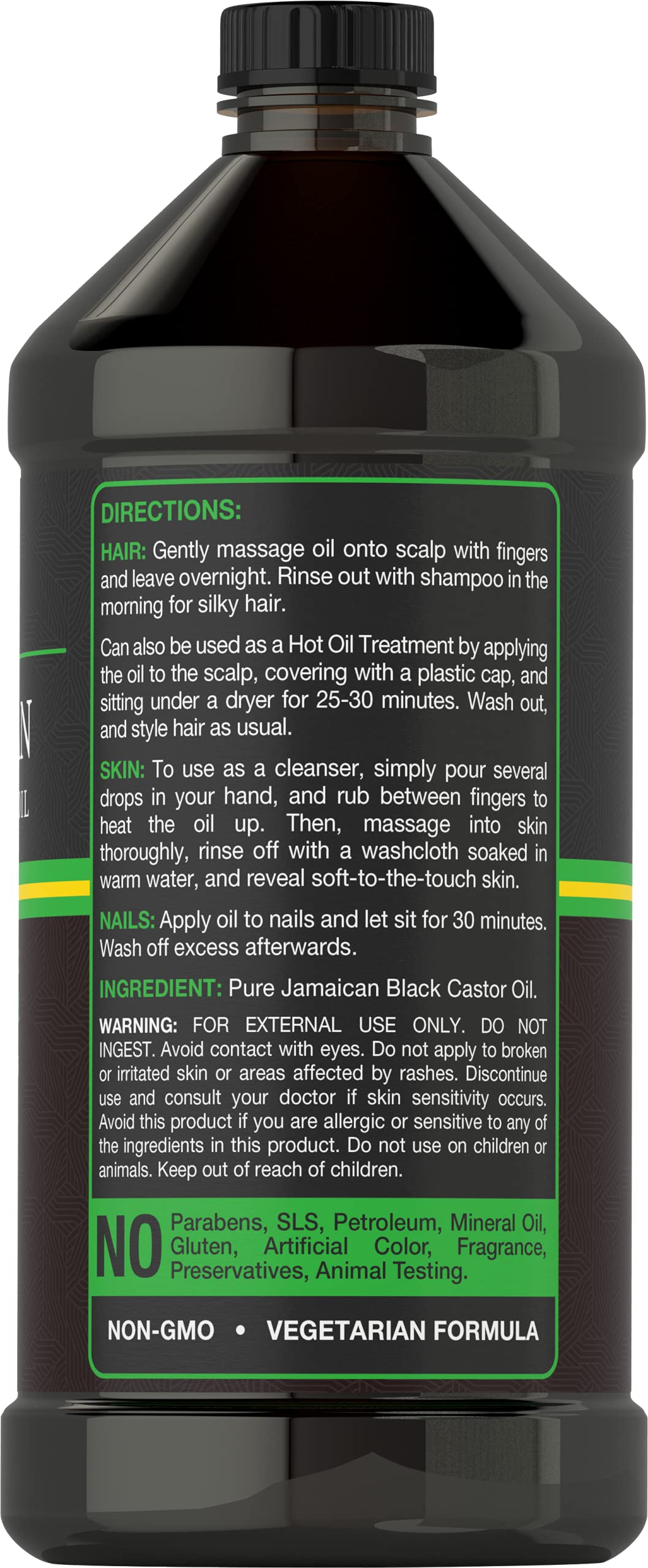 Carlyle Jamaican Black Castor Oil 16oz – Nourish Hair, Skin & Nails | All Natural, Hypoallergenic