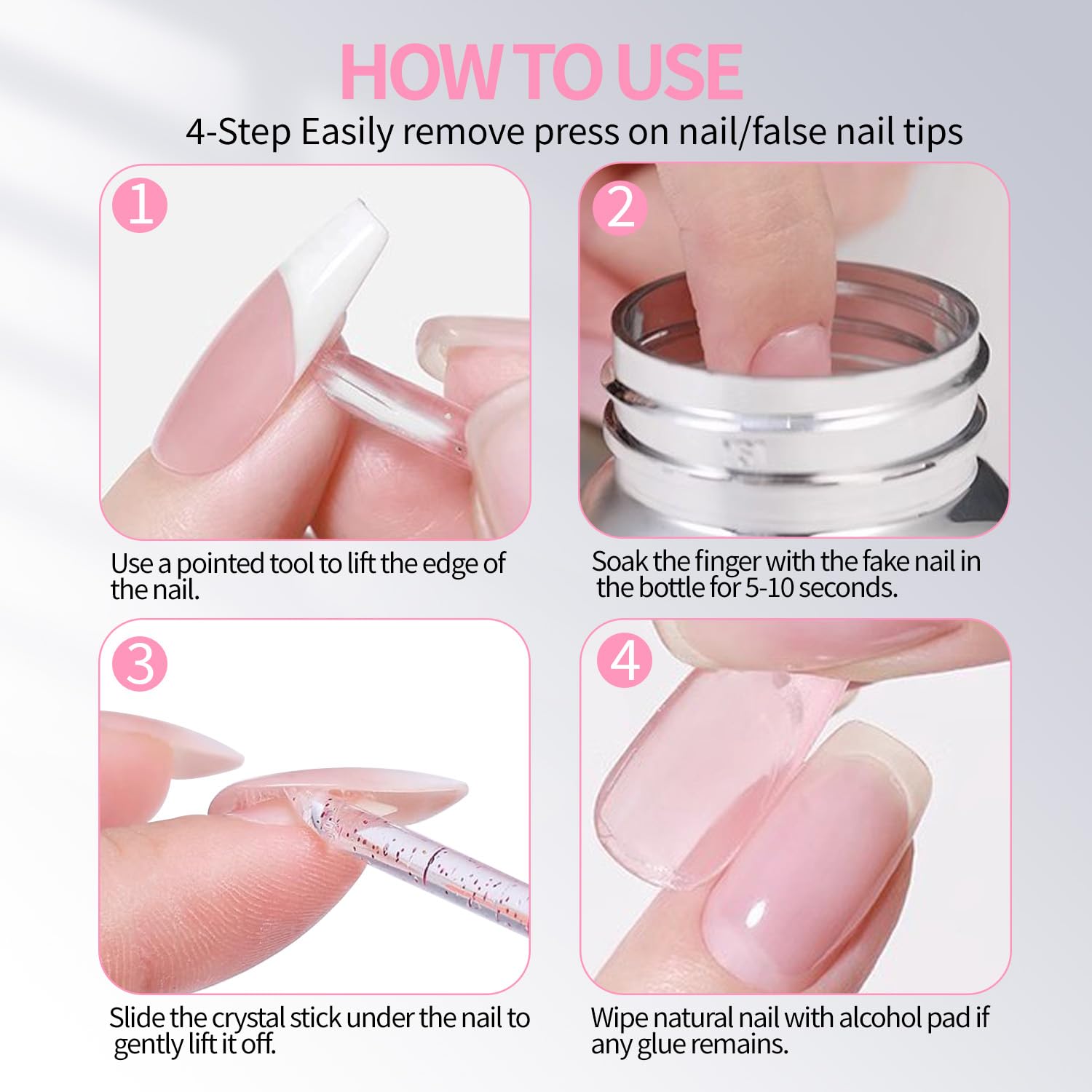 CARMEIN Press-On Nail Glue Remover – 80ml, 5-Second Quick Debond, Leak-Proof Kit