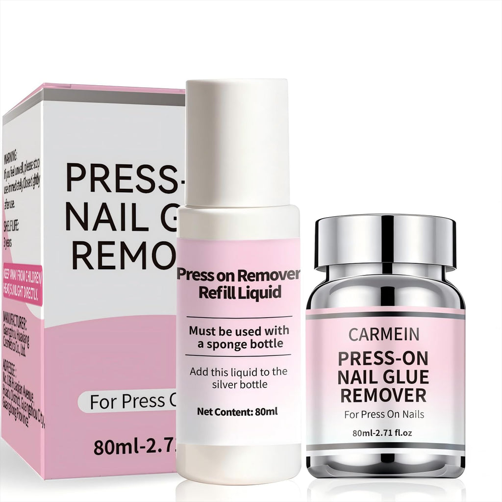 CARMEIN Press-On Nail Glue Remover – 80ml, 5-Second Quick Debond, Leak-Proof Kit