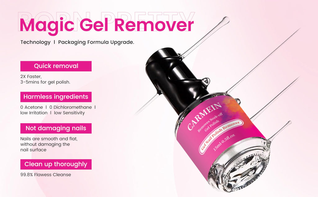 CARMEIN Gel Nail Polish Remover – Professional 6-Pack, 15ml, Paraben-Free